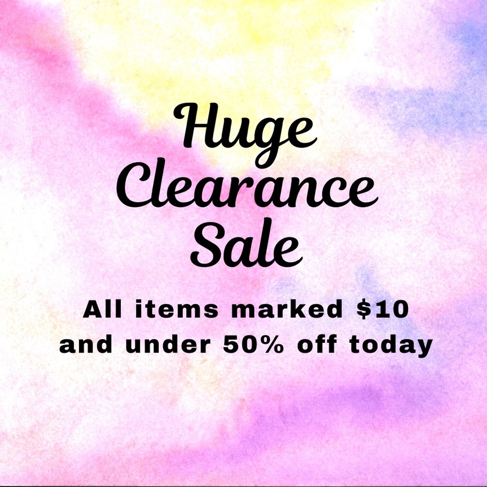 Any item priced at $10 and below is 50% off today